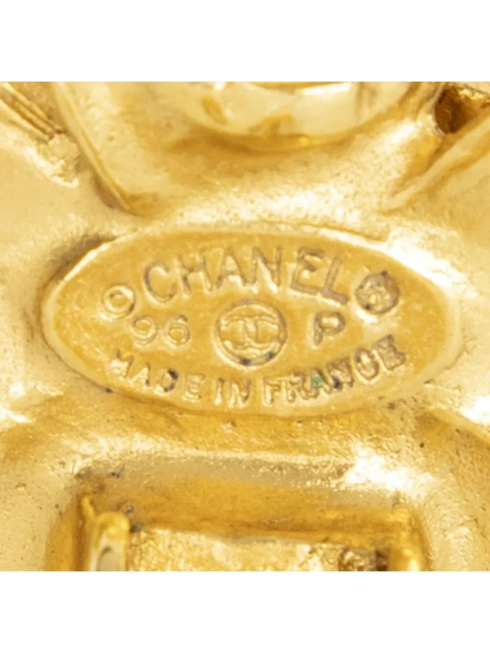 Chanel CC Logo Square Clip Type Earrings Gold Plated